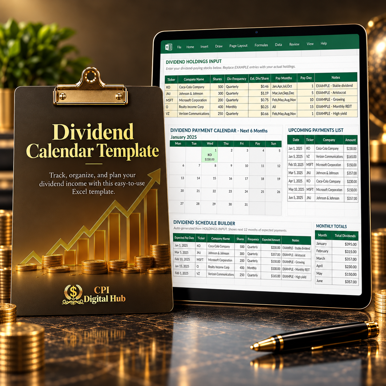 Dividend Calendar Template
