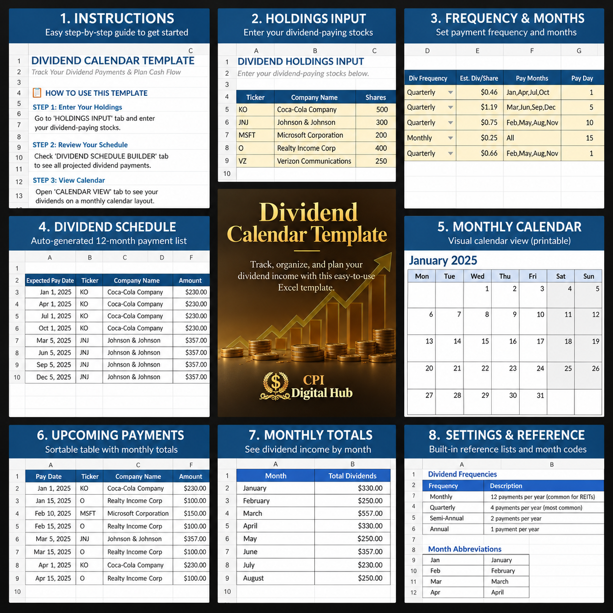 Dividend Calendar Template