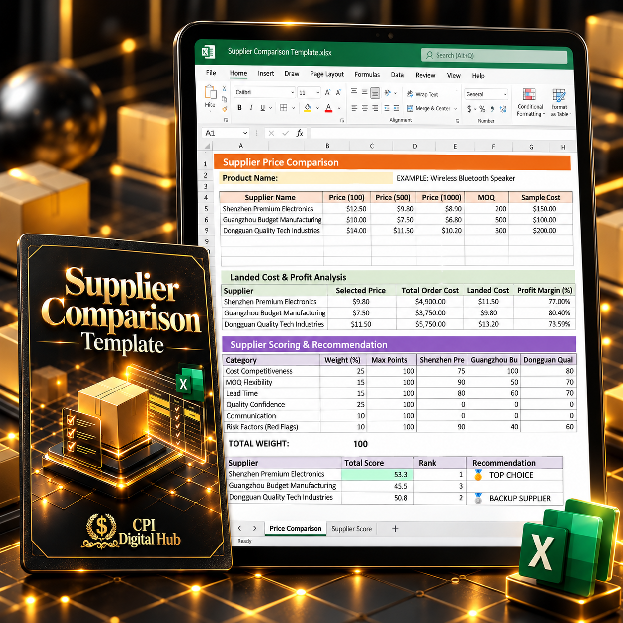 Supplier Comparison Template