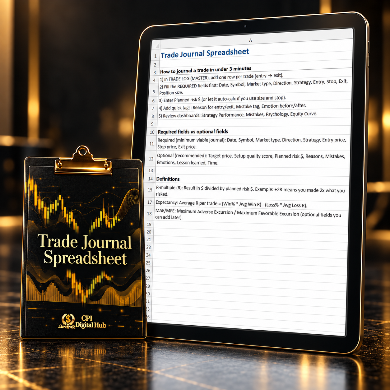 Trade Journal Spreadsheet
